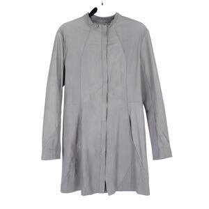 CIGNO NERO Leather Longline Jacket Clay Long Sleeve Women's 36/US 2-4